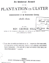 Plantation in Ulster title page